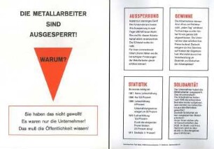 Konvolut von Flugblättern der IG-Metall und linken Gruppierungen zum Arbeitskampf (Streik) in der Metallindustrie