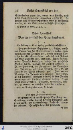 Erstes Hauptstück. Von der gerichtlichen Abhandlung überhaupt.