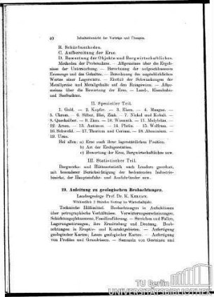 19. Anleitung zu geologischen Beobachtungen