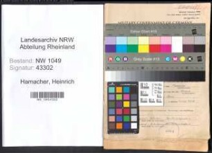 Entnazifizierung Heinrich Hamacher , geb. 20.12.1895 (Lehrer)