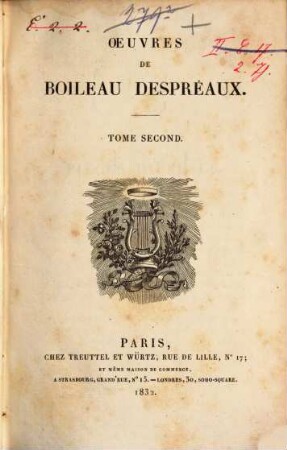 Oeuvres de Boileau-Despréaux, Tome second