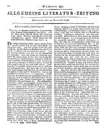 Neues theologisches Journal. Bd. 8-11. Hrsg. v. H. E. G. Paulus. Nürnberg: Monath und Kußler 1796-98