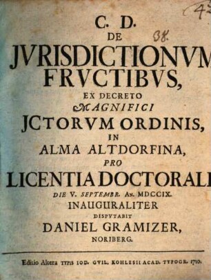 De jvrisdictionvm frvctibvs