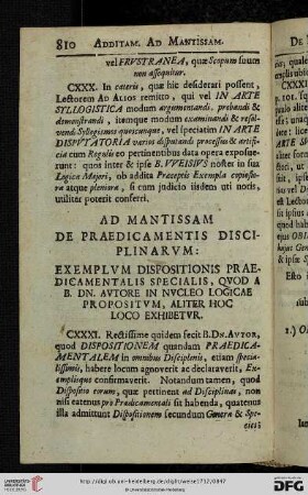 Ad Mantissam de Praedicamentis disciplinarum