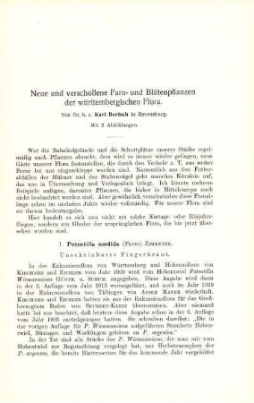 Neue und verschollene Farn- und Blütenpflanzen der württembergischen Flora