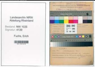 Entnazifizierung Erich Fuchs , geb. 09.09.1904 (Bergmann)