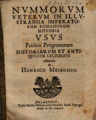 Nummorum veterum in illustranda imperatorum romanorum historia usus ...