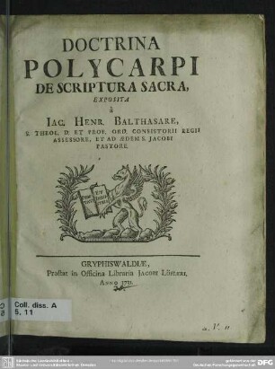 Doctrina Polycarpi De Scriptura Sacra