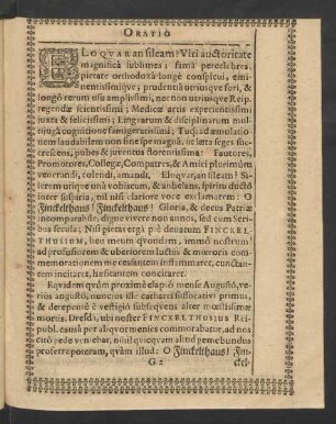 Oratio Funebris.
