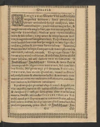 Oratio Funebris.