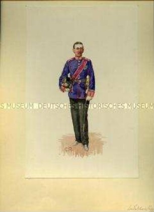 Uniformdarstellung, Offizier des Kadettenkorps, Sachsen, um 1900