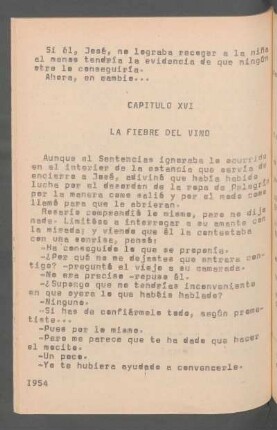 Capítulo XVI - La fiebre del vino