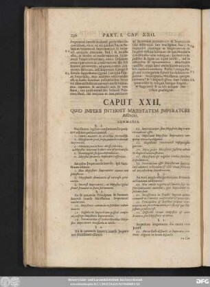 Caput XXII. Quid Imperii Intersit Maiestatem Imperatori Asserere.