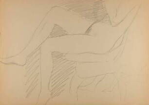 Ohne Titel (Studie für Oelbild:"Frau mit Szepter, Baum, Fels und Hund, 1970")