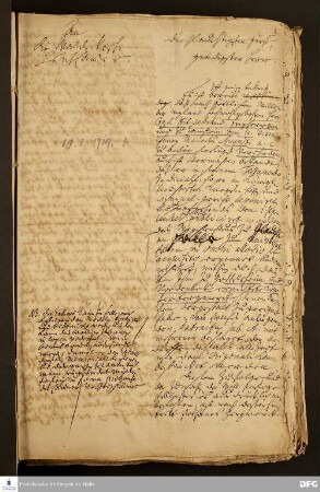 Brief von August Hermann Francke an Friedrich Anton Ulrich von Waldeck.