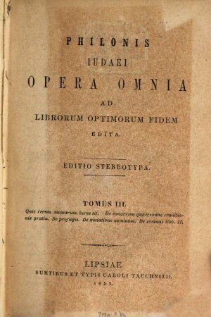 Opera omnia : Ad librorum optimorum fidem ed., 3
