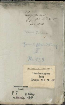 Belegakten zum Heiratsregister 1814 der Munizipalität Tecklenburg. Bezirk Osnabrück