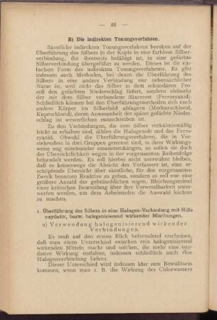 B) Die indirekten Tonungsverfahren.