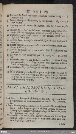 Libri Philosophici, Philologici, &c.