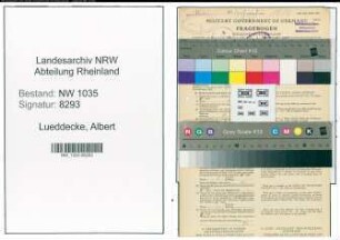 Entnazifizierung Albert Lueddecke , geb. 16.08.1899 (Kaufmaennischer Angestellter)