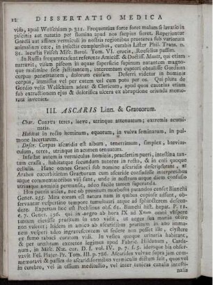 III. ASCARIS Linn. & Graecorum.