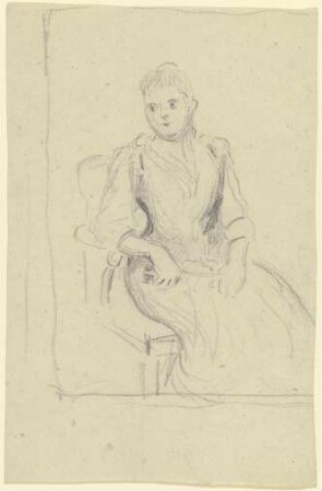 Sitzende Dame mit Fächer