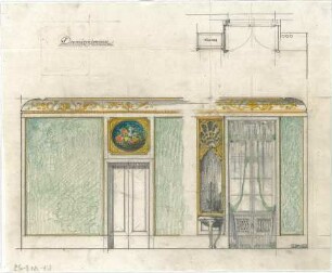 Littmann, Max; München; Wohnhäuser - Damenzimmer (Teilgrundriss, Ansicht)
