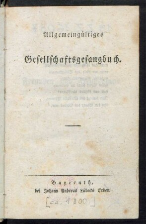 Allgemeingültiges Gesellschaftsgesangbuch