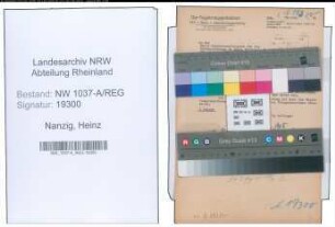 Entnazifizierung Heinz Nanzig , geb. 00.00.0000 ()