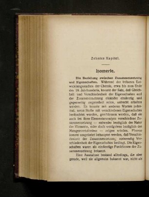 Zehntes Kapitel. Isomerie