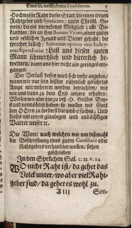[Predigttext und] "Sonderbahrer Eingang"