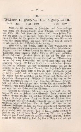 15. Wilhelm I., Wilhelm II. und Wilhelm III. 1471 - 1493. 1471 - 1509. 1483 - 1500.