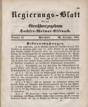 Nr. 41 : 30. Dezember 1851