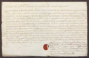Zeugnisse über Studien des Franz Christoph von Hutten zum Stolzenberg zu Würzburg und Rom.