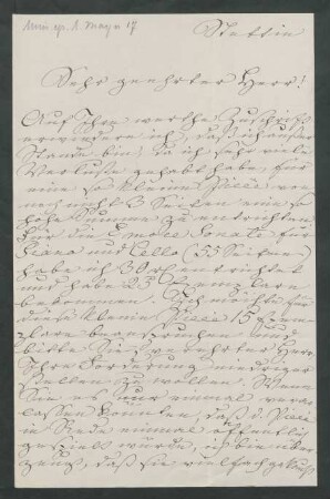 Brief an Musikverlag Ed. Bote und G. Bock : o.D.
