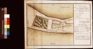 [Vermessung von Hofplatz und Baumgarten des Bronnbacher Hofs zu Allersheim] (Inselkarte)