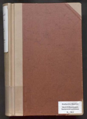 Namensverzeichnis zum Geburtenregister Bielefeld, 1881 - 1891