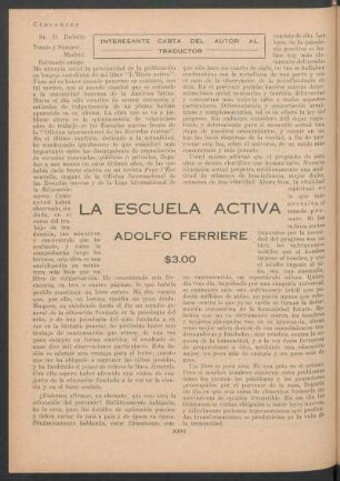"La escuela activa" - interesante carta del autor al traductor