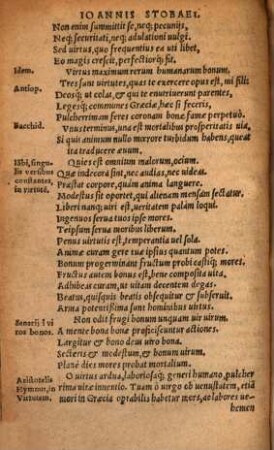 Ioannis Stobaei Sententiae Ex Thesavris Graecorum delectae : quaru[m] autores circiter ducentos & quinquaginta citat