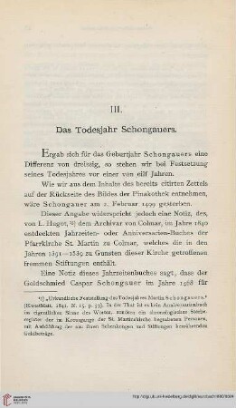 III. Das Todesjahr Schongauers