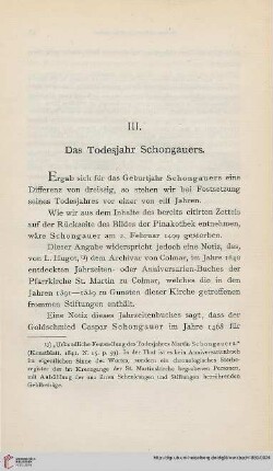 III. Das Todesjahr Schongauers