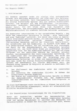 Die östliche Latinität : Vortrag