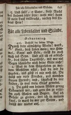 Für alle Lebensalter und Stände.