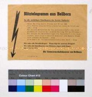 Flugblatt mit dem Aufruf der LPG Hellborn an die Einzelbauern des Kreises Stadtroda zum Eintritt in die LPG