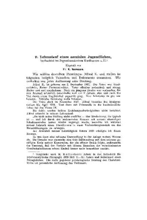 Lebenslauf eines asozialen Jugendlichen : beobachtet im Jugendsanatorium Nordhausen a. H.
