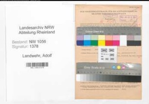 Entnazifizierung Adolf Landwehr , geb. 08.05.1891 (Bergmann)
