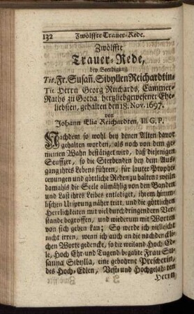 Zwölffte Trauer-Rede.