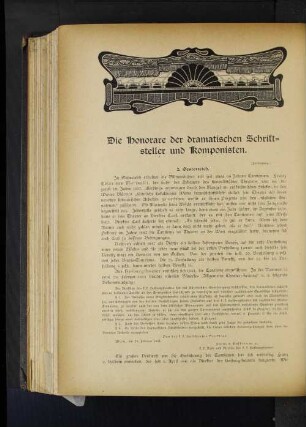 Die Honorare der dramatischen Schriftsteller und Komponisten