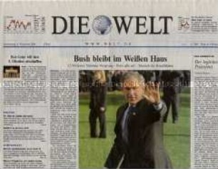 Tageszeitung "Die Welt" zur Wiederwahl George W. Bush als Präsident der USA