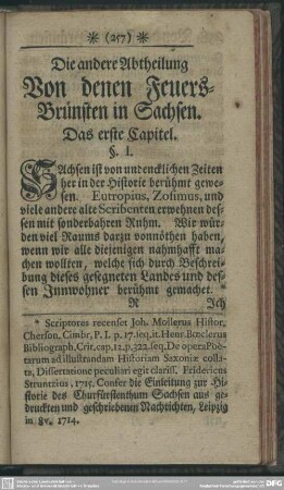 Die andere Abtheilung Von denen Feuers-Brünsten in Sachsen